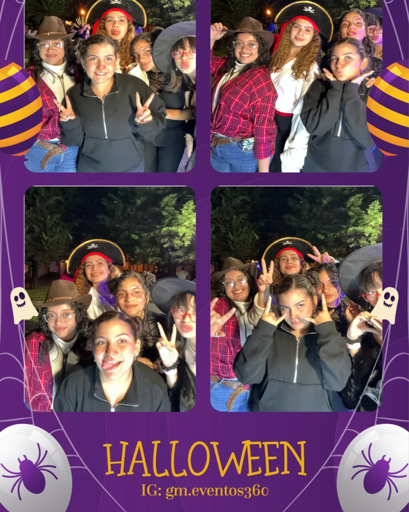 Tira de fotos con diseño personalizado para fiesta de Halloween